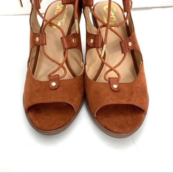 CIRCUS by Sam Edelman Kiera Ghillie Ankle lace up Bootio in Tan - Picture 3 of 9
